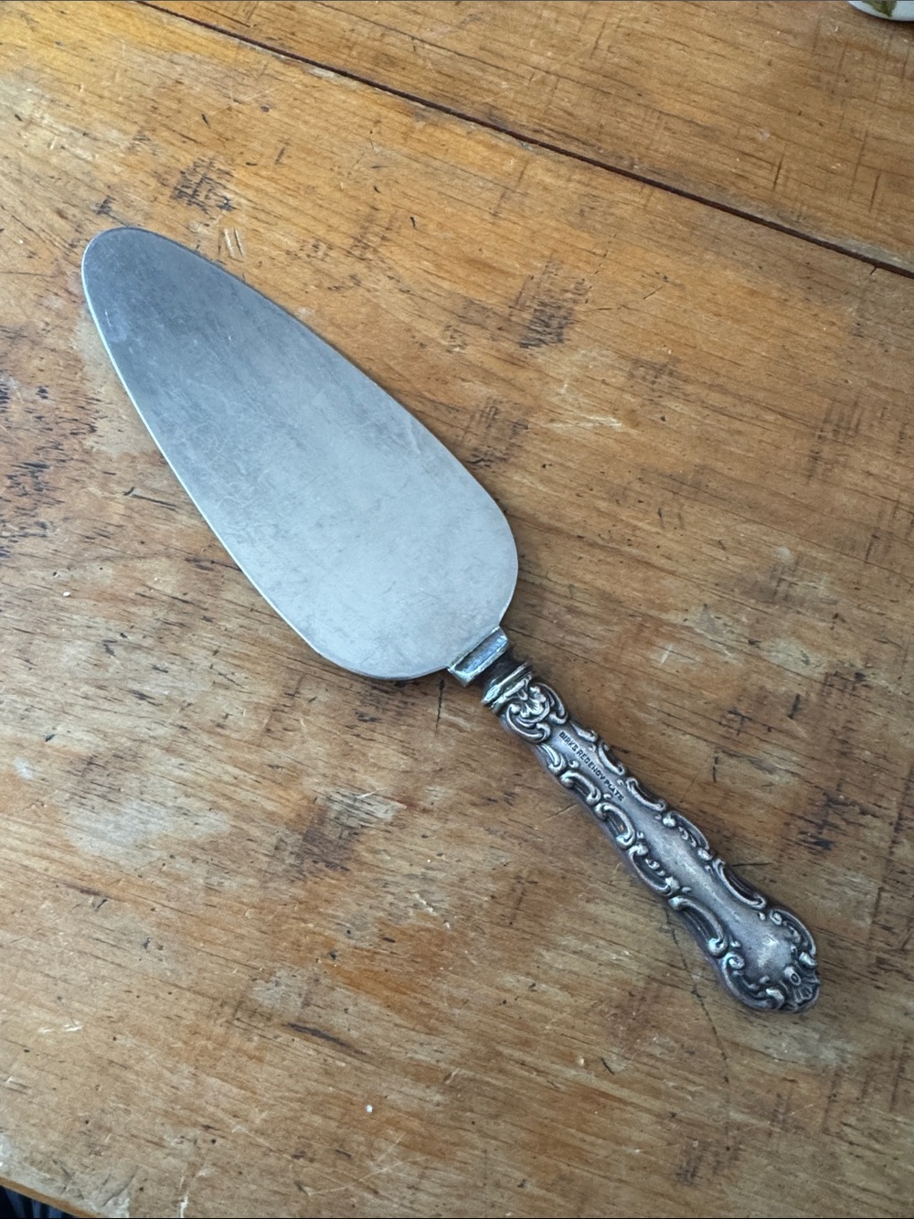 Birks Regency Plate Vintage Silver Cake Server with Ornate Handle
